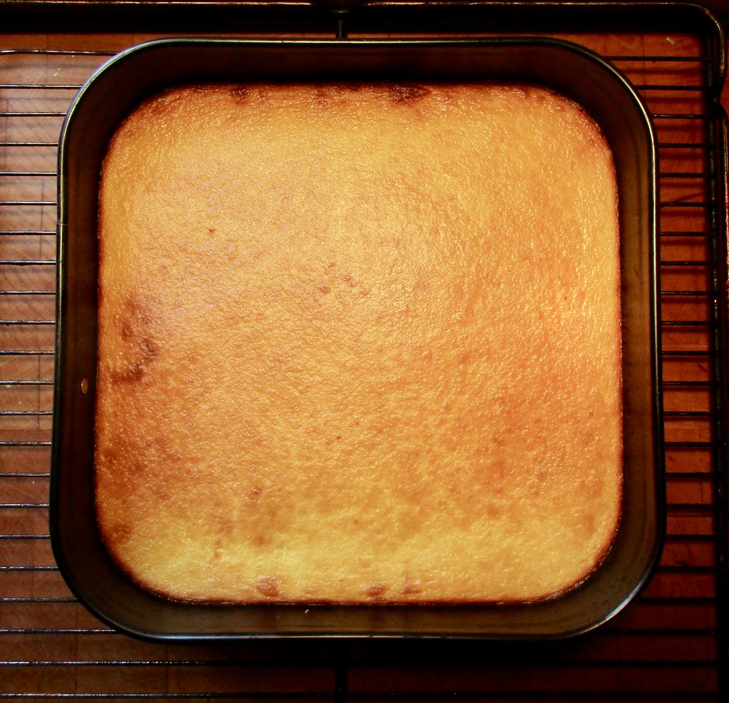A slice of Greek galatopita custard pie dusted with cinnamon