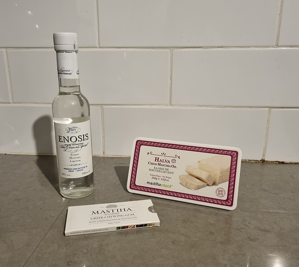 A small chilled glass of Chios mastiha liqueur