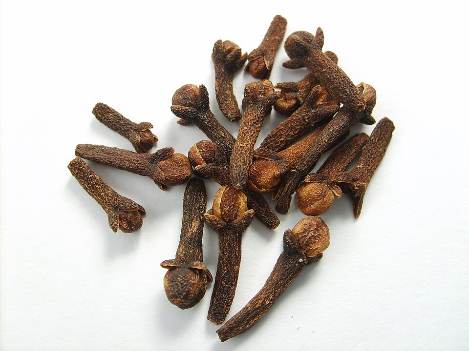 Whole cloves, a spice used sparingly in Greek cooking