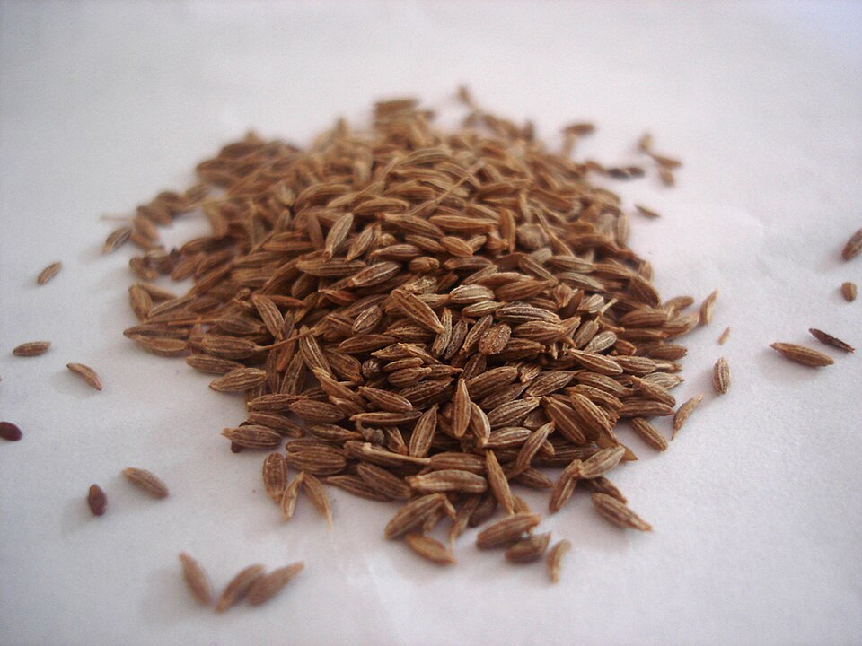 Whole and ground cumin seed used in Greek and Cypriot cooking