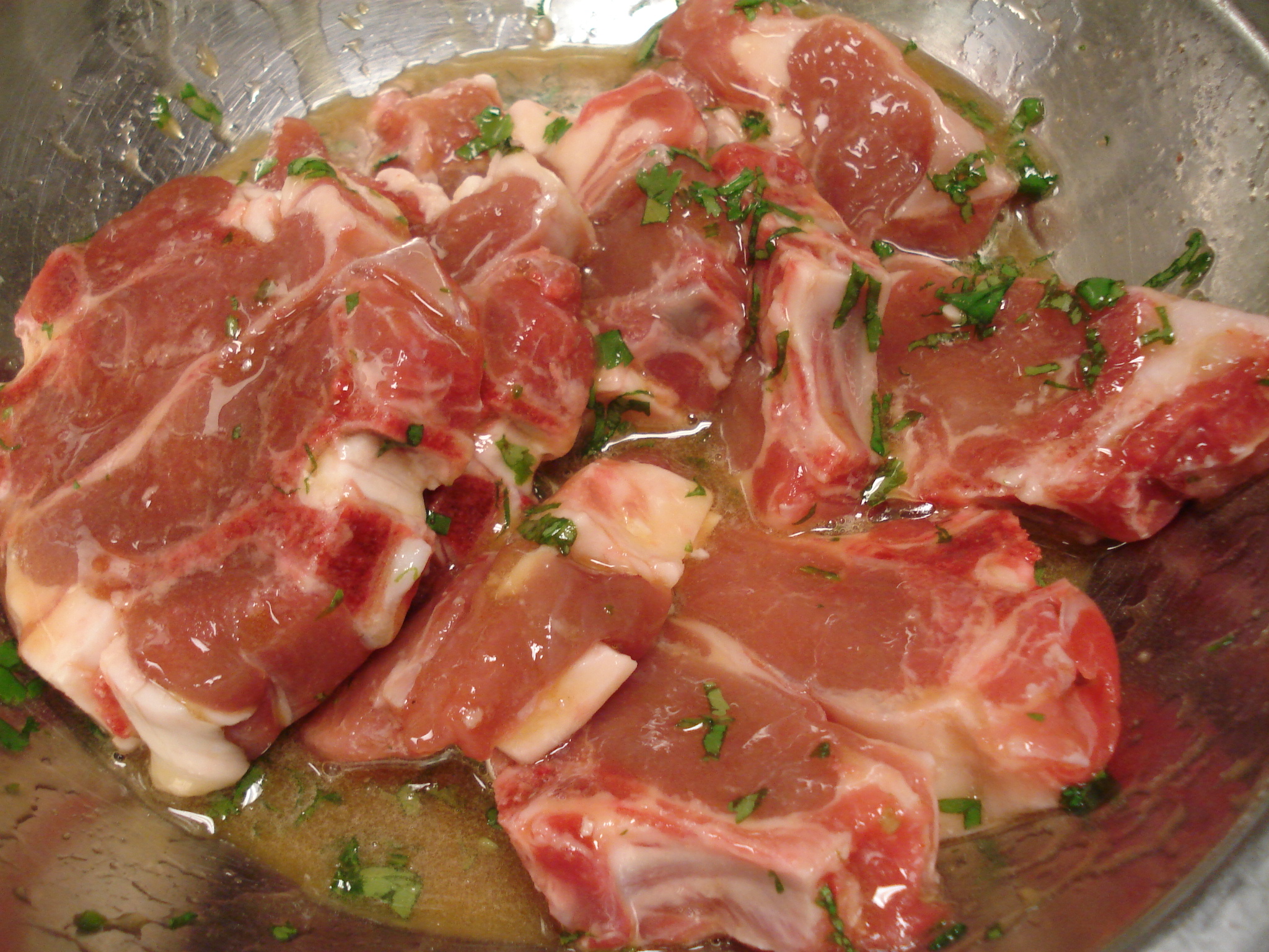 Bone-in goat, a staple meat across the Greek islands