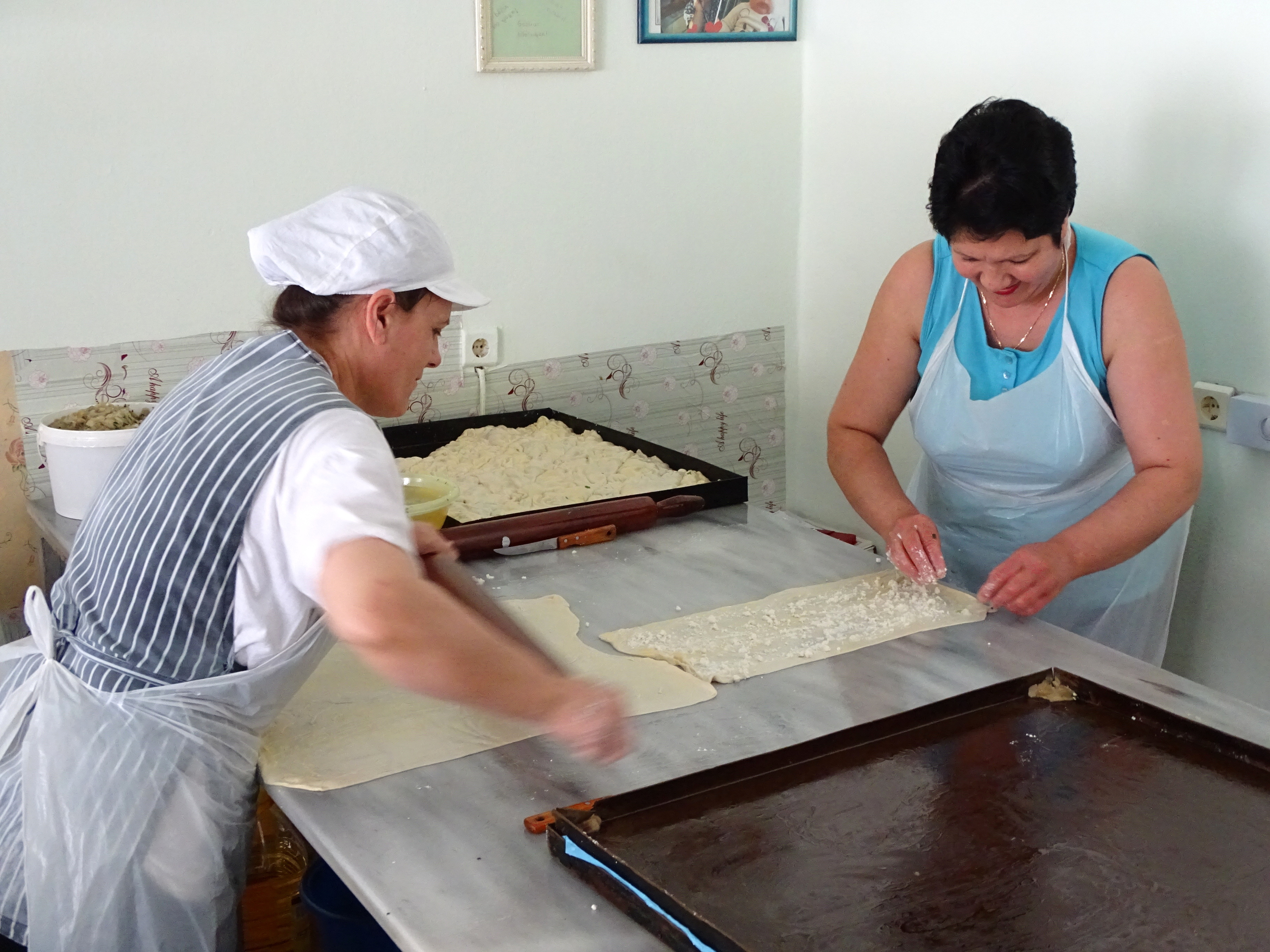 Sheets of thin phyllo pastry for Greek pies