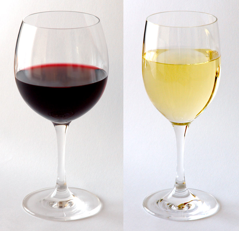 A glass of Greek red wine, used through braises and stews