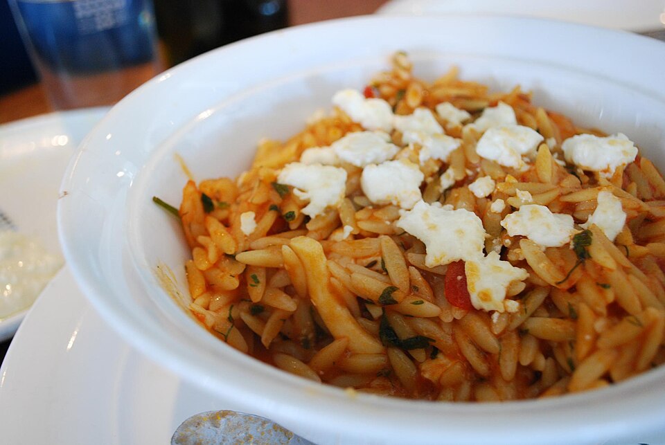 A pot of Dodecanese sitaraki pasta in tomato sauce